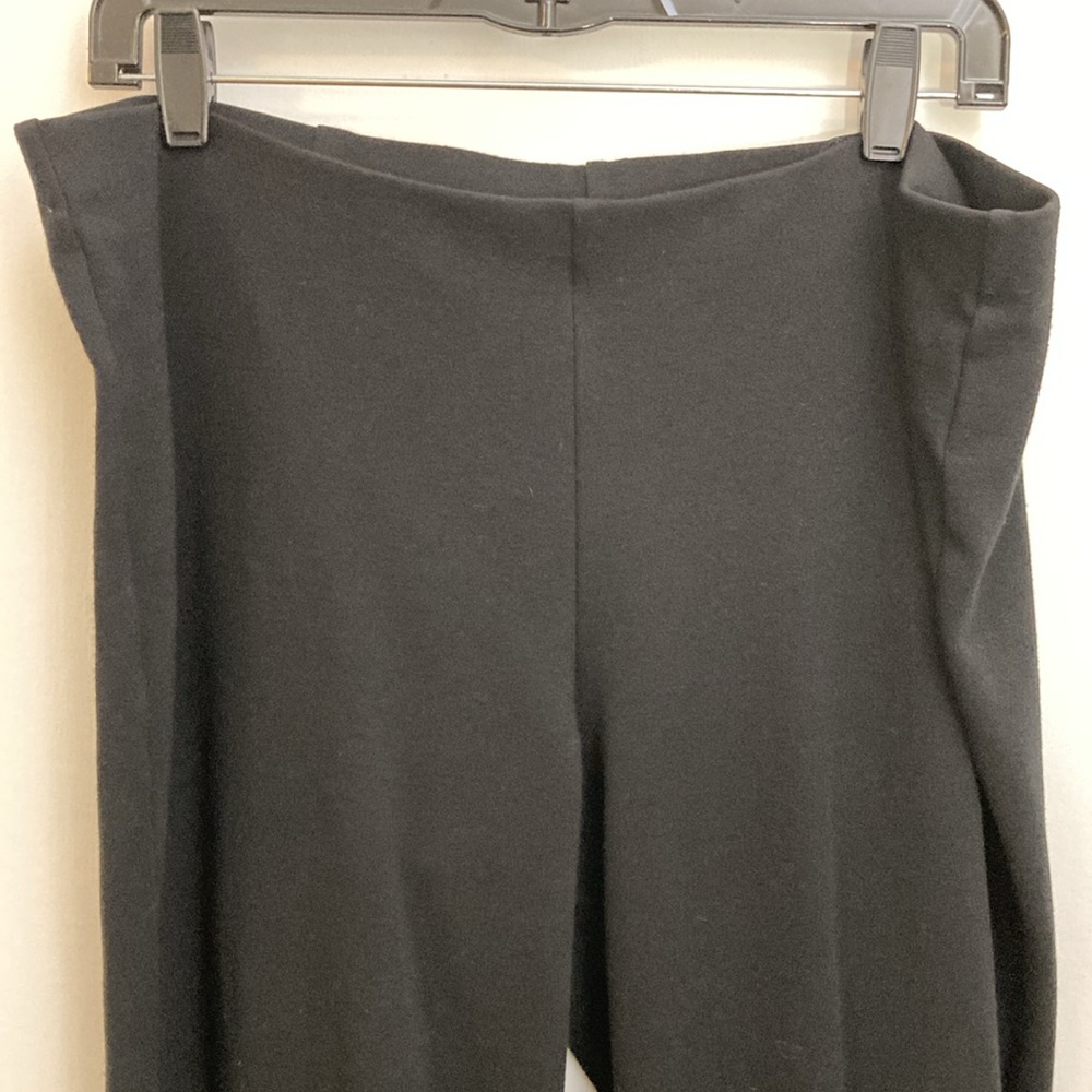 Eileen Fisher Black Ponte Pull-on Slim Leg Pants - Picture 2 of 7